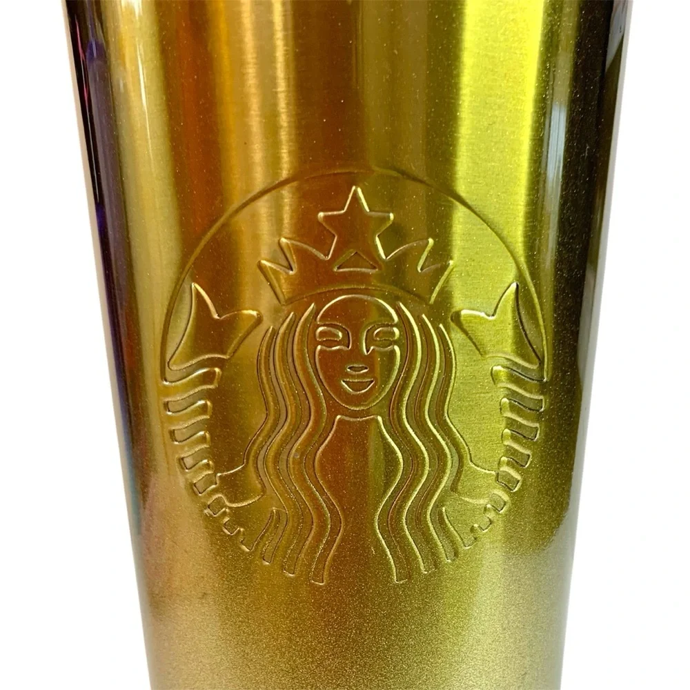 STARBUCKS 2019 Metallic Gold Glitter 24oz Stainless Steel Tumbler